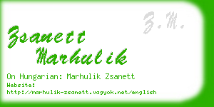 zsanett marhulik business card